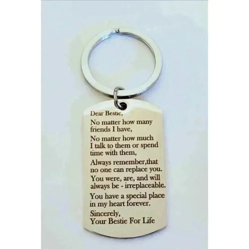 To My Bestie Stainless Steel Keychain